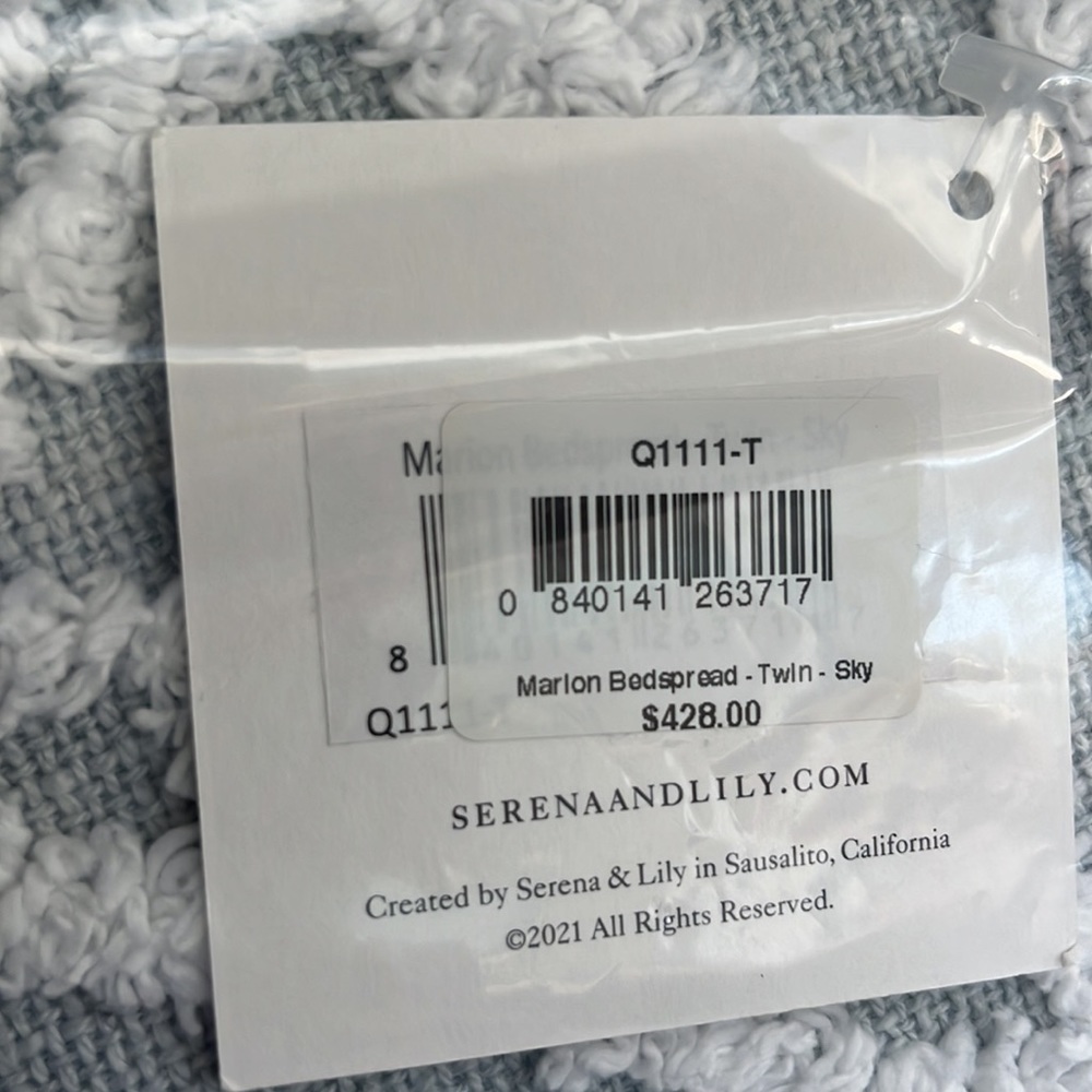 New In Package Serena  & Lily Marion Bedspread in Sky - Picture 9 of 9